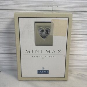 New Burnes of Boston Mini Max Photo Album Satin Heart 4x6 Wedding Gift